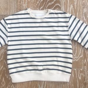 Zara cream & grey stipe sweatshirt